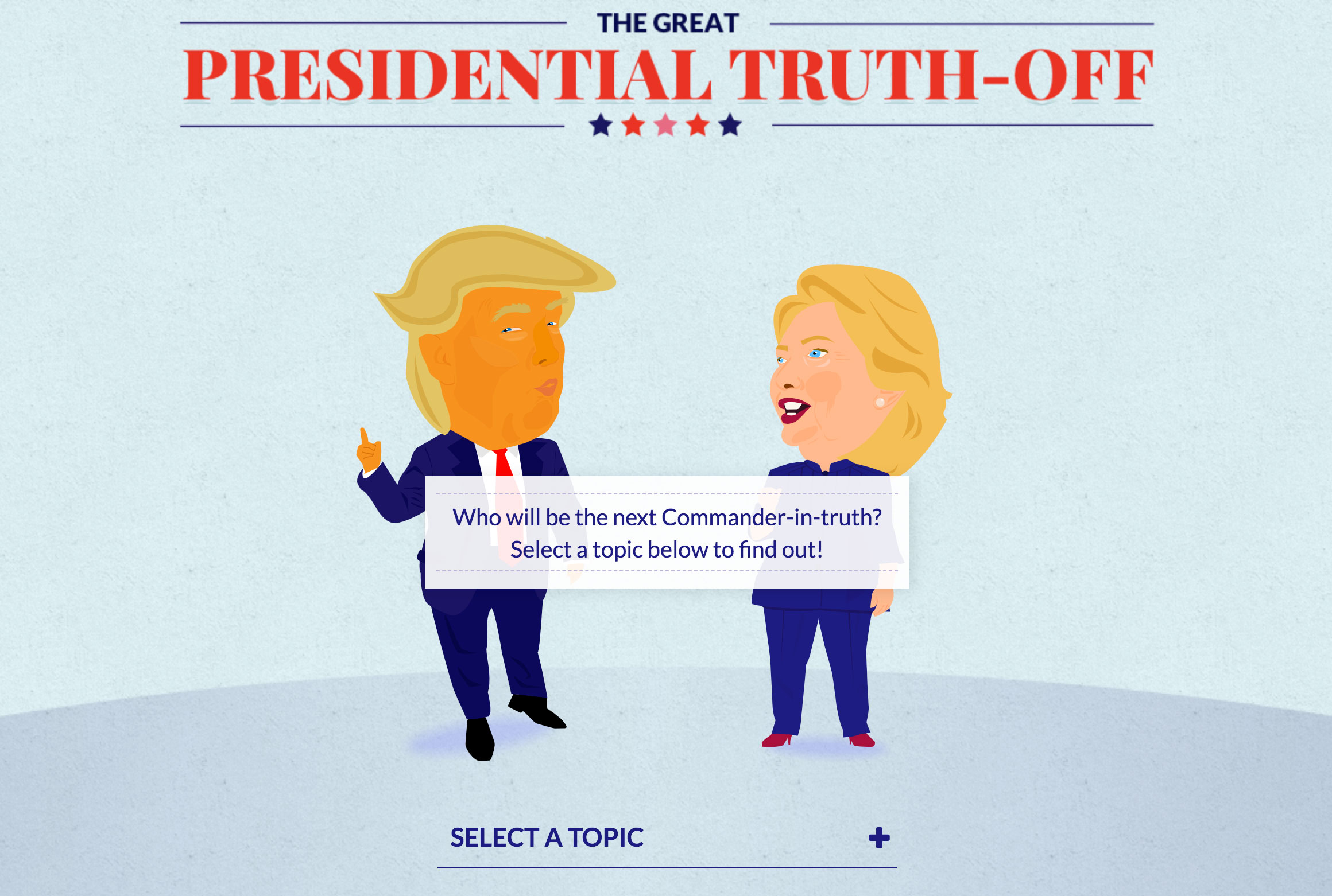Cartoon illustration of Trump and Hillary Clinton